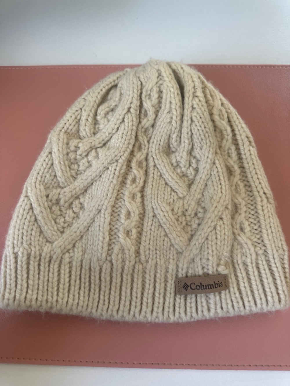 Columbia Cream Cable Knit Beanie